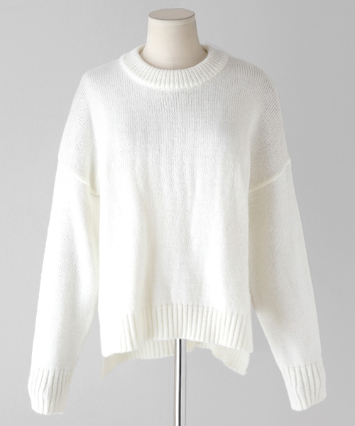 DHOLIC(ディーホリック)の「ウール混サイドスリットラウンドネックニットプルオーバー(ニット/セーター・レディース・FREE)」の1枚目の写真