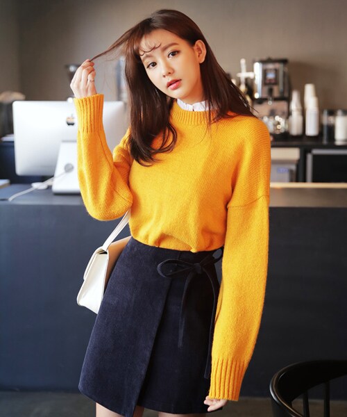 DHOLIC(ディーホリック)の「ウール混サイドスリットラウンドネックニットプルオーバー(ニット/セーター・レディース・FREE)」の4枚目の写真