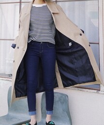 DHOLIC | ワイドラペルロング丈トレンチコート(トレンチコート)