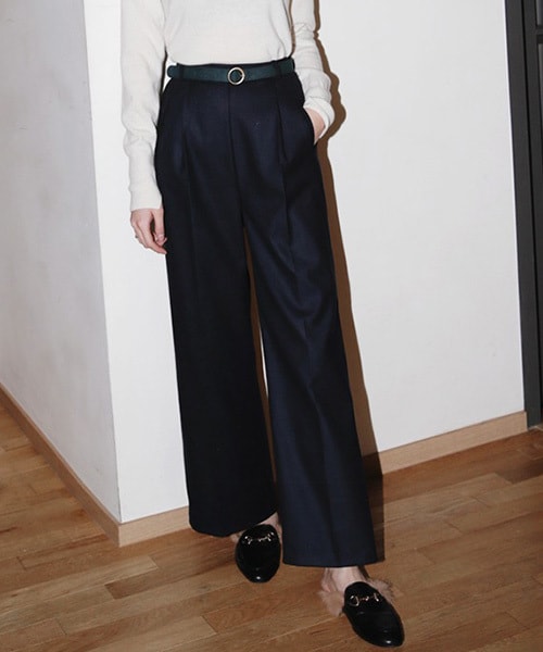 DHOLIC(ディーホリック)の「リングベルトSETワイドワンタックパンツ(その他パンツ・レディース・S/M)」の2枚目の写真