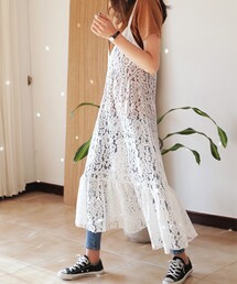 DHOLIC | フラワーレースVネックキャミワンピース(ワンピース)