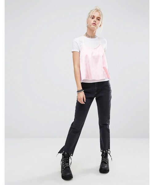 no brand（ノーブランド）の「The Ragged Priest Pastel Satin Slip Over T-Shirt（Tシャツ/カットソー・レディース・Multi・US 4/US 6/US 8/US 10）」の4枚目の写真