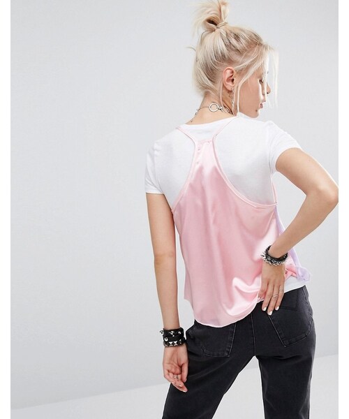 no brand（ノーブランド）の「The Ragged Priest Pastel Satin Slip Over T-Shirt（Tシャツ/カットソー・レディース・Multi・US 4/US 6/US 8/US 10）」の2枚目の写真