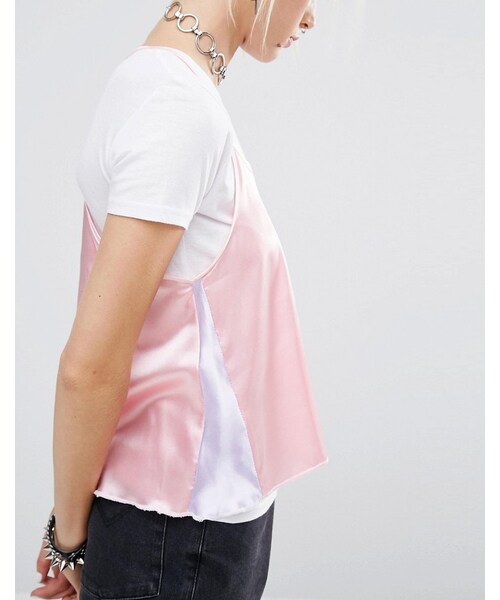 no brand（ノーブランド）の「The Ragged Priest Pastel Satin Slip Over T-Shirt（Tシャツ/カットソー・レディース・Multi・US 4/US 6/US 8/US 10）」の3枚目の写真
