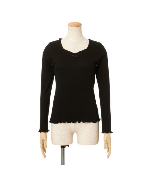 F i.n.t（フィント）の「チュールフリル使いテレコロンT/F&A（Tシャツ/カットソー・レディース・その他）」の4枚目の写真