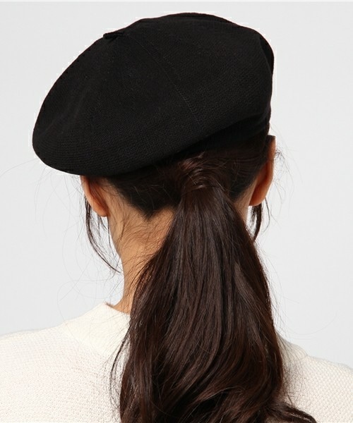 archives（アルシーヴ）の「コットンサーモベレー帽（ハンチング/ベレー帽・レディース・ブラック/ベージュ・MEDIUM）」の4枚目の写真