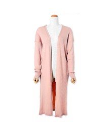 flower | rib long cardigan ～ﾘﾌﾞﾛﾝｸﾞｶｰﾃﾞｨｶﾞﾝ(カーディガン/ボレロ)