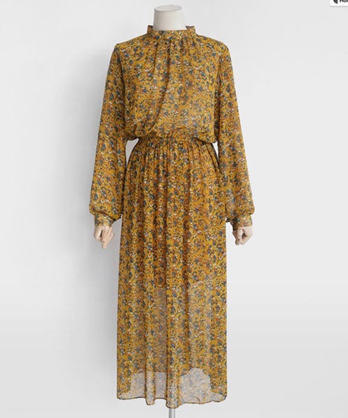 DHOLIC(ディーホリック)の「ネックギャザーウエストマークフラワーワンピース(ワンピース・レディース・FREE)」の2枚目の写真