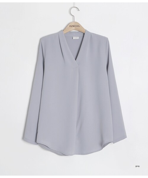 FLYMODEL(フライモデル)の「シンプルVネック切り替えブラウス(P0000RIN)(シャツ/ブラウス・レディース・F)」の1枚目の写真