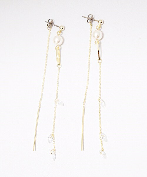 PAULOWNIA（ポロウニア）の「ドロップチェーン（ピアス（両耳用）・レディース・Free）」の2枚目の写真