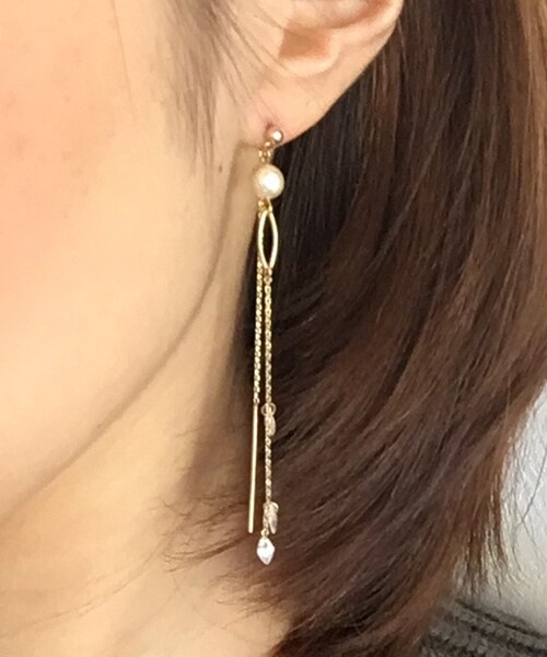 PAULOWNIA（ポロウニア）の「ドロップチェーン（ピアス（両耳用）・レディース・Free）」の5枚目の写真