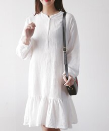 DHOLIC | ラッフルヘムリンクルワンピース(ワンピース)