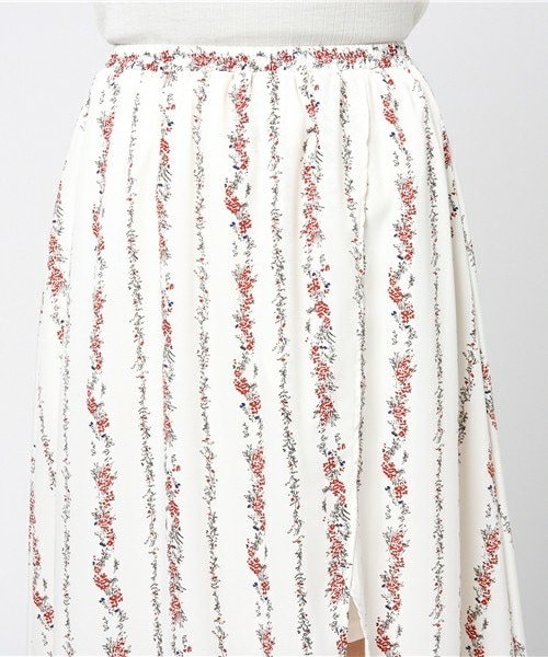 archives（アルシーヴ）の「ストライプ花柄スリットスカート（スカート・レディース・オフホワイト/ブラック/ネイビー・MEDIUM）」の7枚目の写真