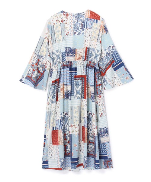 PAGEBOY（ページボーイ）の「【PAGEBOY】パッチワーク柄ガウン（ワンピース/ドレス・レディース・ネイビー系）」の2枚目の写真