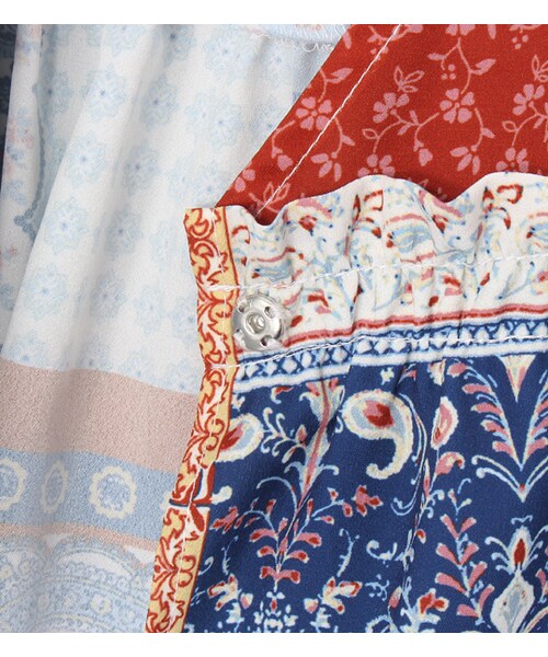 PAGEBOY（ページボーイ）の「【PAGEBOY】パッチワーク柄ガウン（ワンピース/ドレス・レディース・ネイビー系）」の10枚目の写真