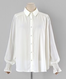 DHOLIC | パールボタンギャザーブラウス(シャツ/ブラウス)
