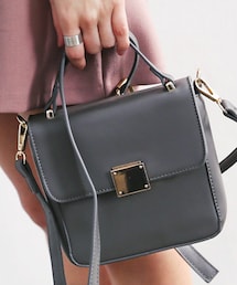 DHOLIC | 2WAYフェイクレザーゴールドバックルスクエアショルダーバッグ(ショルダーバッグ)