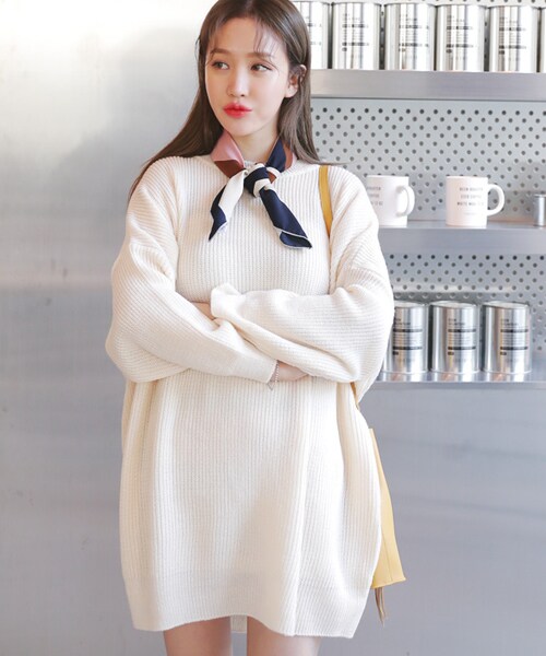 DHOLIC（ディーホリック）の「ビッグシルエットラウンドネックニットプルオーバー（ニット/セーター・レディース・FREE）」の2枚目の写真