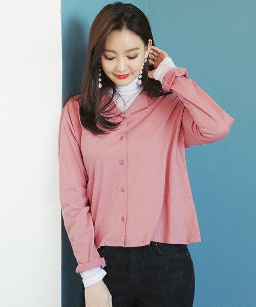 DHOLIC（ディーホリック）の「オープンカラーコットンTシャツ（シャツ/ブラウス・レディース・FREE）」の5枚目の写真