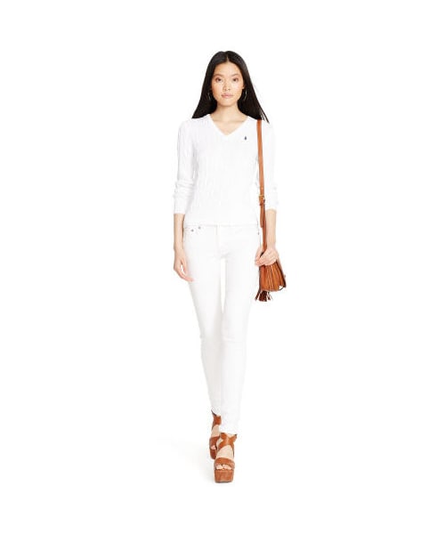 POLO RALPH LAUREN（ポロ ラルフ ローレン）の「Polo Ralph Lauren Cable-Knit V-Neck Sweater（ニット/セーター・レディース・white・XS/M/L/XL）」の4枚目の写真
