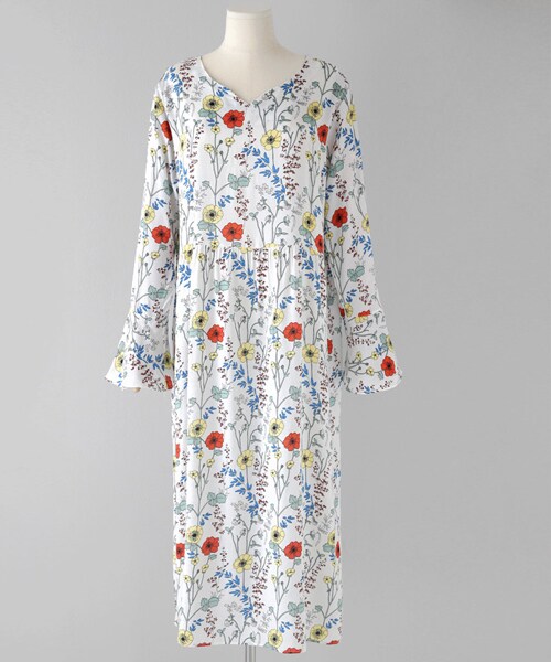 DHOLIC(ディーホリック)の「ベルスリーブウエストギャザーフラワーワンピース(ワンピース・レディース・FREE)」の2枚目の写真