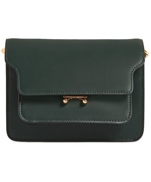 MARNI(マルニ)の「Mini Trunk Leather Shoulder Bag(ショルダーバッグ・レディース・DARK GREEN・01)」の1枚目の写真