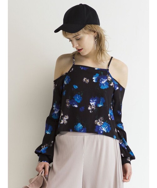 EMODA（エモダ）の「Draw Flowerオープントップ（トップス・レディース・ホワイト/ミックス・F）」の3枚目の写真