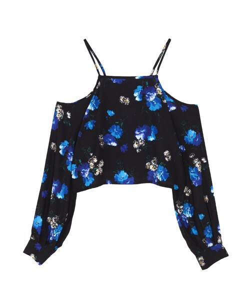 EMODA（エモダ）の「Draw Flowerオープントップ（トップス・レディース・ホワイト/ミックス・F）」の2枚目の写真