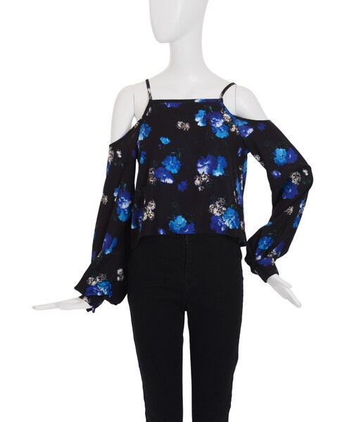 EMODA（エモダ）の「Draw Flowerオープントップ（トップス・レディース・ホワイト/ミックス・F）」の6枚目の写真