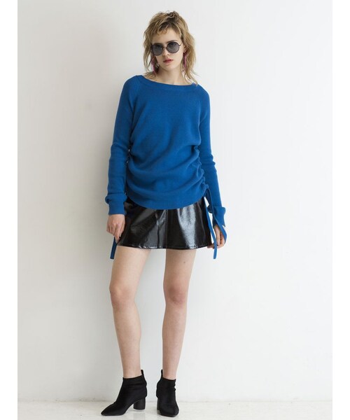 EMODA（エモダ）の「Stitchミニスカート（スカート・レディース・ブラック/ピンク/ベージュ/ライトミックス・S/M）」の7枚目の写真