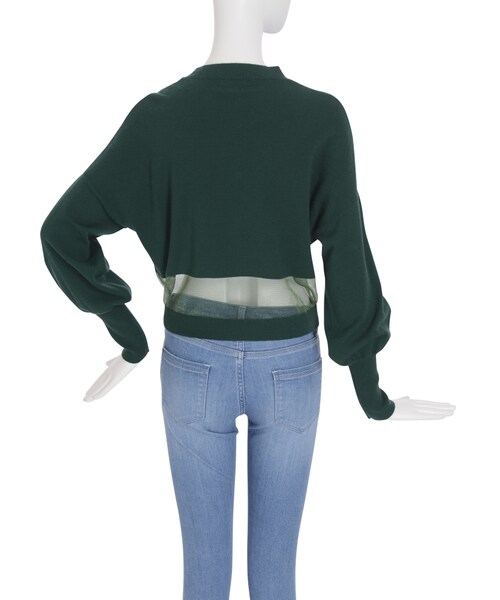 EMODA（エモダ）の「TUCK SLEEVE SKINニット（トップス・レディース・グレー/ブラック/ピンク/グリーン・F）」の11枚目の写真