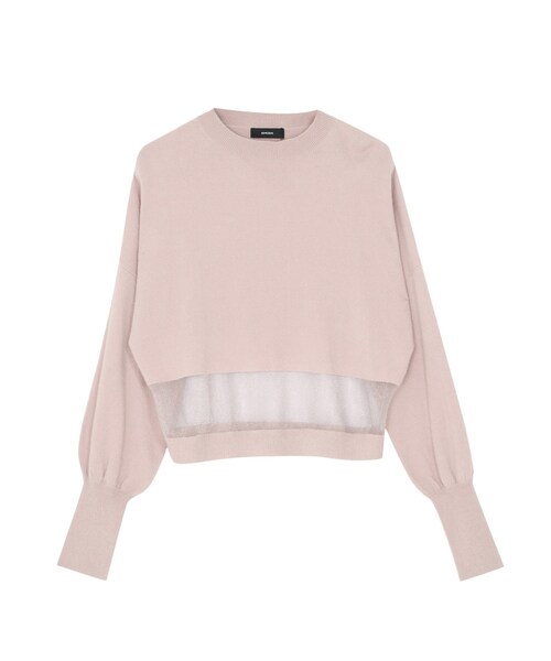 EMODA（エモダ）の「TUCK SLEEVE SKINニット（トップス・レディース・グレー/ブラック/ピンク/グリーン・F）」の4枚目の写真