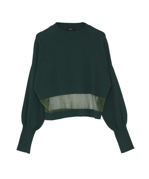 EMODA（エモダ）の「TUCK SLEEVE SKINニット（トップス・レディース・グレー/ブラック/ピンク/グリーン・F）」の3枚目の写真