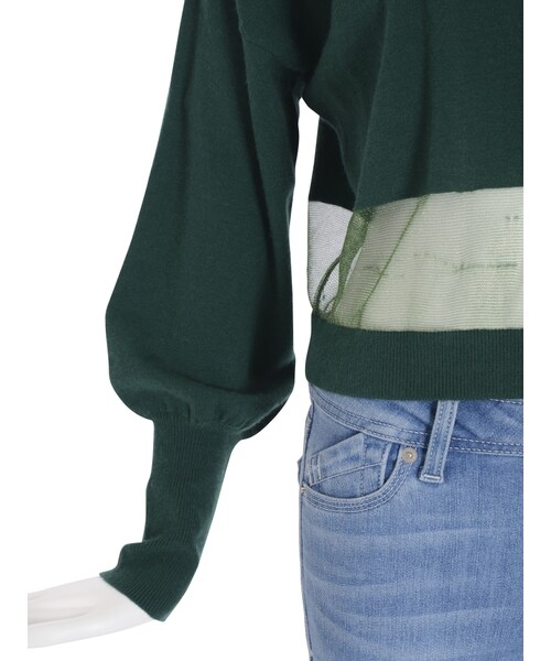 EMODA（エモダ）の「TUCK SLEEVE SKINニット（トップス・レディース・グレー/ブラック/ピンク/グリーン・F）」の14枚目の写真