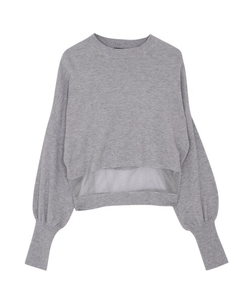 EMODA（エモダ）の「TUCK SLEEVE SKINニット（トップス・レディース・グレー/ブラック/ピンク/グリーン・F）」の2枚目の写真