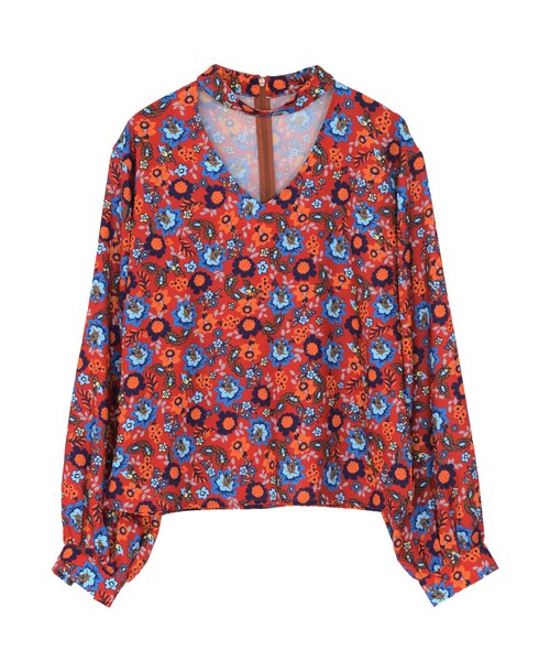 EVRIS - EVRIS シフォンチョーカー花柄トップス EVRIS（エヴリス）の「MULTI FLOWERシフォンチョーカーブラウス