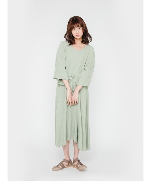 merry jenny（メリージェニー）の「ガーゼラグランワンピース（ワンピース/ドレス・レディース・オフホワイト/ピンク/グリーン）」の7枚目の写真