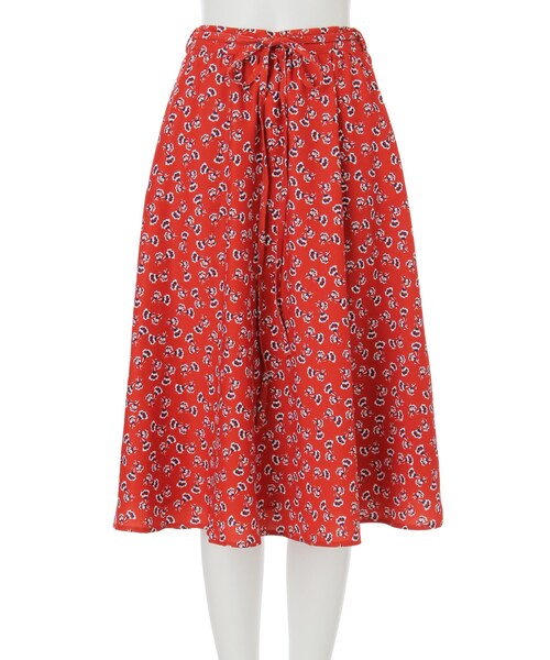 MURUA（ムルーア）の「【2017年春新作】little flowerフレアスカート（スカート・レディース・ブラック/レッド・1/2）」の2枚目の写真