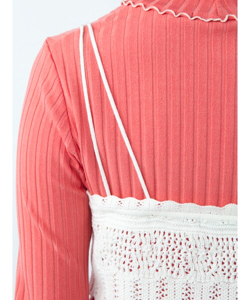 w closet（ダブルクローゼット）の「【S/S】透かし編みニットビスチェ（トップス・レディース・オフホワイト/レッド/ブラック・FREE）」の8枚目の写真
