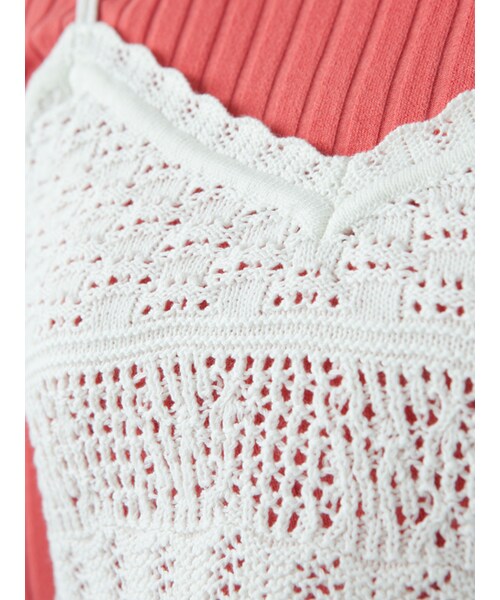 w closet（ダブルクローゼット）の「【S/S】透かし編みニットビスチェ（トップス・レディース・オフホワイト/レッド/ブラック・FREE）」の11枚目の写真