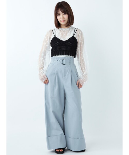 w closet（ダブルクローゼット）の「【S/S】透かし編みニットビスチェ（トップス・レディース・オフホワイト/レッド/ブラック・FREE）」の14枚目の写真