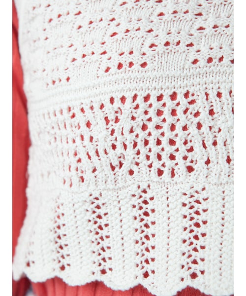 w closet（ダブルクローゼット）の「【S/S】透かし編みニットビスチェ（トップス・レディース・オフホワイト/レッド/ブラック・FREE）」の10枚目の写真