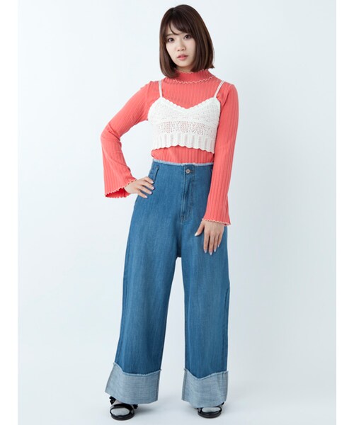 w closet（ダブルクローゼット）の「【S/S】透かし編みニットビスチェ（トップス・レディース・オフホワイト/レッド/ブラック・FREE）」の12枚目の写真