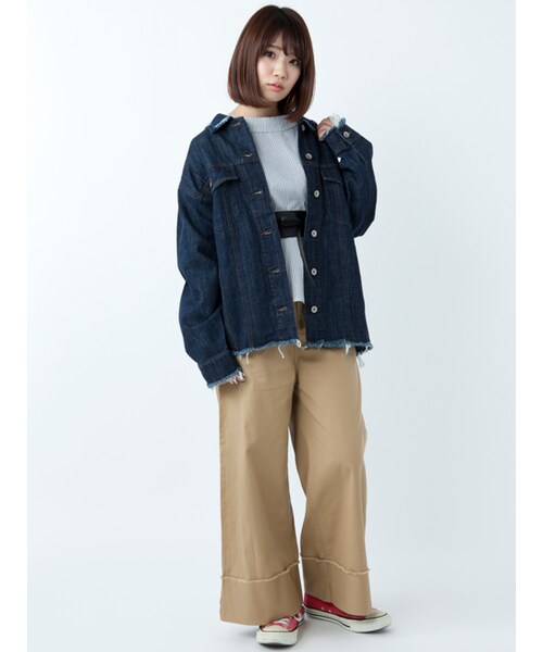 w closet（ダブルクローゼット）の「【S/S】カットオフツイルロールアップパンツ（パンツ・レディース・ベージュ・FREE）」の12枚目の写真