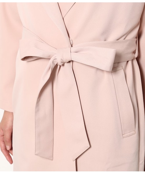 VIS（ビス）の「襟取り外しガウンコート（ジャケット/アウター・ベージュ/グリーン系/ピンク・S/M）」の9枚目の写真