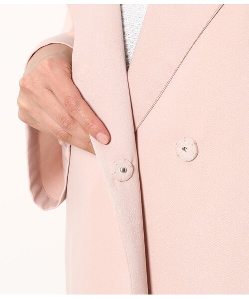 VIS（ビス）の「襟取り外しガウンコート（ジャケット/アウター・ベージュ/グリーン系/ピンク・S/M）」の11枚目の写真