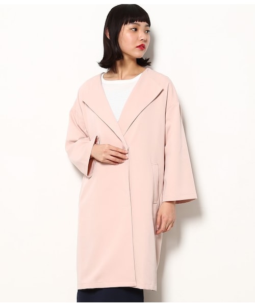 VIS（ビス）の「襟取り外しガウンコート（ジャケット/アウター・ベージュ/グリーン系/ピンク・S/M）」の13枚目の写真