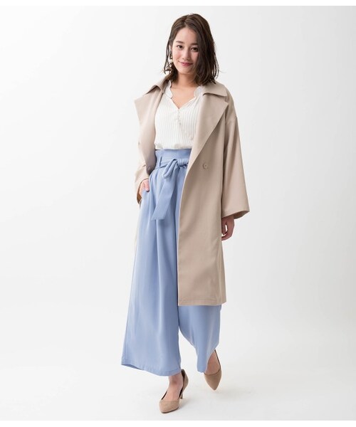 VIS（ビス）の「襟取り外しガウンコート（ジャケット/アウター・ベージュ/グリーン系/ピンク・S/M）」の16枚目の写真