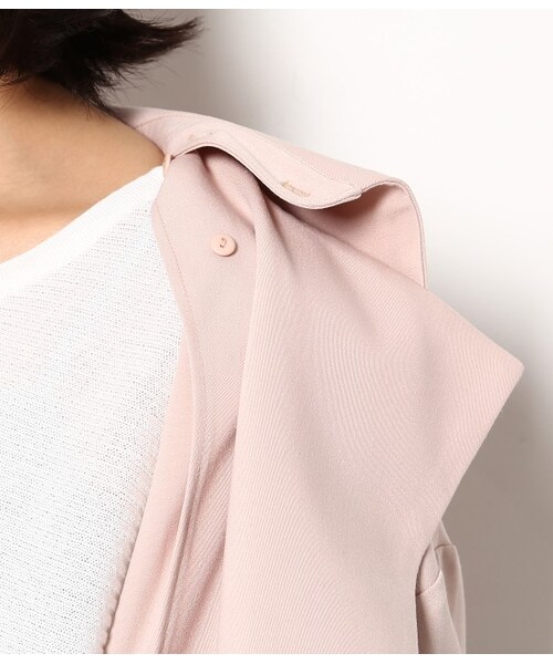 VIS（ビス）の「襟取り外しガウンコート（ジャケット/アウター・ベージュ/グリーン系/ピンク・S/M）」の12枚目の写真