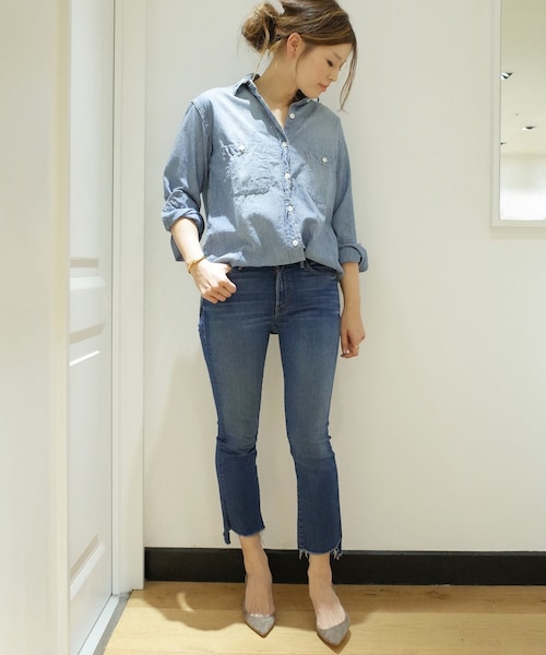 【試着のみ】ドゥーズィエムクラス マザー インサイダークロップ デニム 切りっぱ 試着のみ】ドゥーズィエムクラス マザー インサイダークロップ デニム